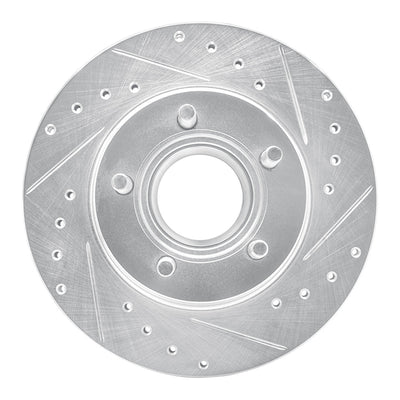 R1 93-94 Ford Explorer Front Right Drilled & Slotted Silver Brake Rotor