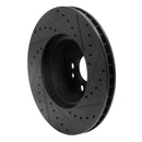 R1 91-99 Mercedes-Benz 300SD Front Left Drilled & Slotted Black Brake Rotor