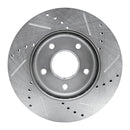 R1 11-25 Chevrolet City Express Front Left Drilled & Slotted Silver Brake Rotor