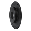R1 73-05 Audi Fox Front Right Drilled & Slotted Black Brake Rotor