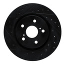 R1 18-25 Lexus UX300h Front Left Drilled & Slotted Black Brake Rotor