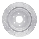 R1 16-24 Nissan Titan XD Rear Right Drilled & Slotted Silver Brake Rotor