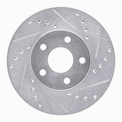 R1 90-05 Buick Skylark Front Right Drilled & Slotted Silver Brake Rotor