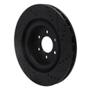 R1 03-17 Dodge Viper Rear Left Drilled & Slotted Black Brake Rotor