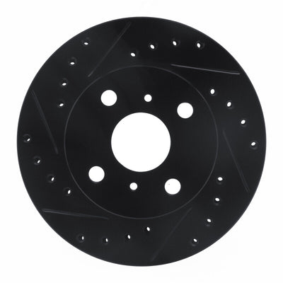 R1 88-92 Geo Prizm Front Left Drilled & Slotted Black Brake Rotor