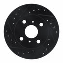 R1 88-92 Geo Prizm Front Left Drilled & Slotted Black Brake Rotor