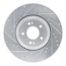 R1 18-23 Genesis G70 Front Right Drilled & Slotted Silver Brake Rotor