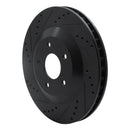 R1 97-09 Cadillac XLR Right Front Drilled & Slotted Black Brake Rotor