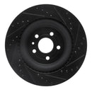 R1 13-19 Ford Flex Front & Rear Drilled & Slotted Black Brake Rotor Set