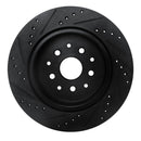 R1 93-98 Toyota Supra Rear Right Drilled & Slotted Black Brake Rotor