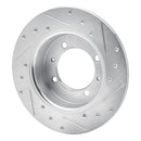 R1 88-93 Dodge COLT Rear Left Drilled & Slotted Silver Brake Rotor