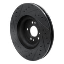 R1 06-12 Mercedes-Benz R350 Front Right Drilled & Slotted Black Brake Rotor