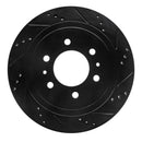 R1 04-11 Ford F-150 4WD Rear Right Drilled & Slotted Black Brake Rotor