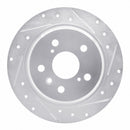 R1 95-99 Toyota Avalon Rear Right Drilled & Slotted Silver Brake Rotor