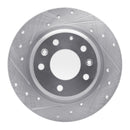 R1 98-15 Ford Fusion Rear Left Drilled & Slotted Silver Brake Rotor