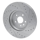 R1 17-20 Jaguar XF Front Left Drilled & Slotted Silver Brake Rotor