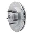 R1 99-04 Ford Expedition Front Left Drilled & Slotted Silver Brake Rotor