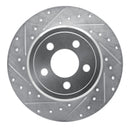 R1 05-23 Chrysler 300 Rear Left Drilled & Slotted Silver Brake Rotor