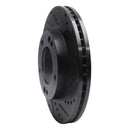 R1 2007-2009 Kia Sorento Front Right Drilled & Slotted Black Brake Rotor