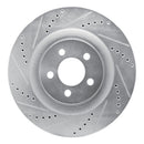 R1 05-23 Chrysler 300 Front Left Drilled & Slotted Silver Brake Rotor