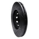 R1 00-03 BMW M5 Left Front Drilled & Slotted Black Brake Rotor