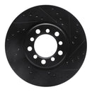 R1 85-91 Mercedes-Benz 300SD Front Right Drilled & Slotted Black Brake Rotor