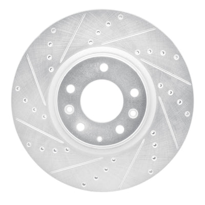 R1 06-07 Mazda 6 Front Left Drilled & Slotted Silver Brake Rotor