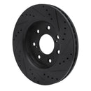 R1 10-14 Ford F-150 4WD Front Left Drilled & Slotted Black Brake Rotor