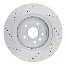 R1 20-25 Lexus RX350 Front Right Drilled & Slotted Silver Brake Rotor