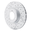 R1 10-24 Audi E-Tron Gt Left Front Drilled & Slotted Geo-Carbon Rotor