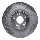 R1 18-20 Genesis G80 Front Left Drilled & Slotted Silver Brake Rotor