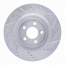 R1 05-23 Chrysler 300 Front Right Drilled & Slotted Silver Brake Rotor