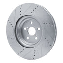 R1 10-17 Lexus LS460 Right Front Drilled & Slotted Silver Brake Rotor