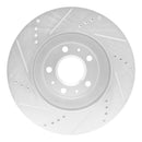 R1 04-08 Cadillac CTS Front Right Drilled & Slotted Silver Brake Rotor