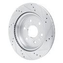 R1 2019-2025 Cadillac Escalade ESV Rear Left Drilled & Slotted Silver Brake Rotor
