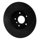 R1 94-04 Land Rover Discovery Rear Left Drilled & Slotted Black Brake Rotor