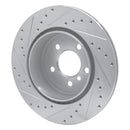 R1 11-16 BMW 528I Rear Right Drilled & Slotted Silver Brake Rotor
