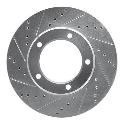 R1 98-07 Lexus LX470 Front Left Drilled & Slotted Silver Brake Rotor