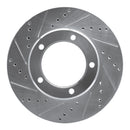 R1 98-07 Lexus LX470 Front Left Drilled & Slotted Silver Brake Rotor