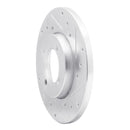 R1 74-87 Dodge COLT Front Right Drilled & Slotted Silver Brake Rotor
