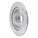R1 09-20 Nissan 370Z Rear Right Drilled & Slotted Silver Brake Rotor