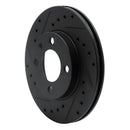 R1 80-08 Audi 4000 Front Left Drilled & Slotted Black Brake Rotor