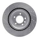 R1 14-24 Land Rover Range Rover Rear Right Drilled & Slotted Silver Brake Rotor
