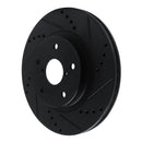 R1 -24 Subaru Forester Front Right Drilled & Slotted Black Brake Rotor