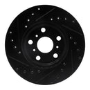R1 87-91 Toyota Camry Front Right Drilled & Slotted Black Brake Rotor