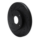 R1 05-12 Ford Focus Front Left Drilled & Slotted Black Brake Rotor