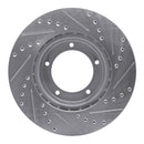 R1 90-16 Land Rover Defender 90 Front Left Drilled & Slotted Silver Brake Rotor