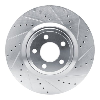 R1 20-25 Ford Explorer Front Right Drilled & Slotted Silver Brake Rotor