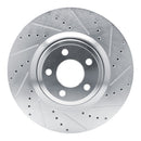 R1 20-25 Ford Explorer Front Right Drilled & Slotted Silver Brake Rotor