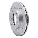 R1 06-14 Hyundai Entourage Front Left Drilled & Slotted Silver Brake Rotor